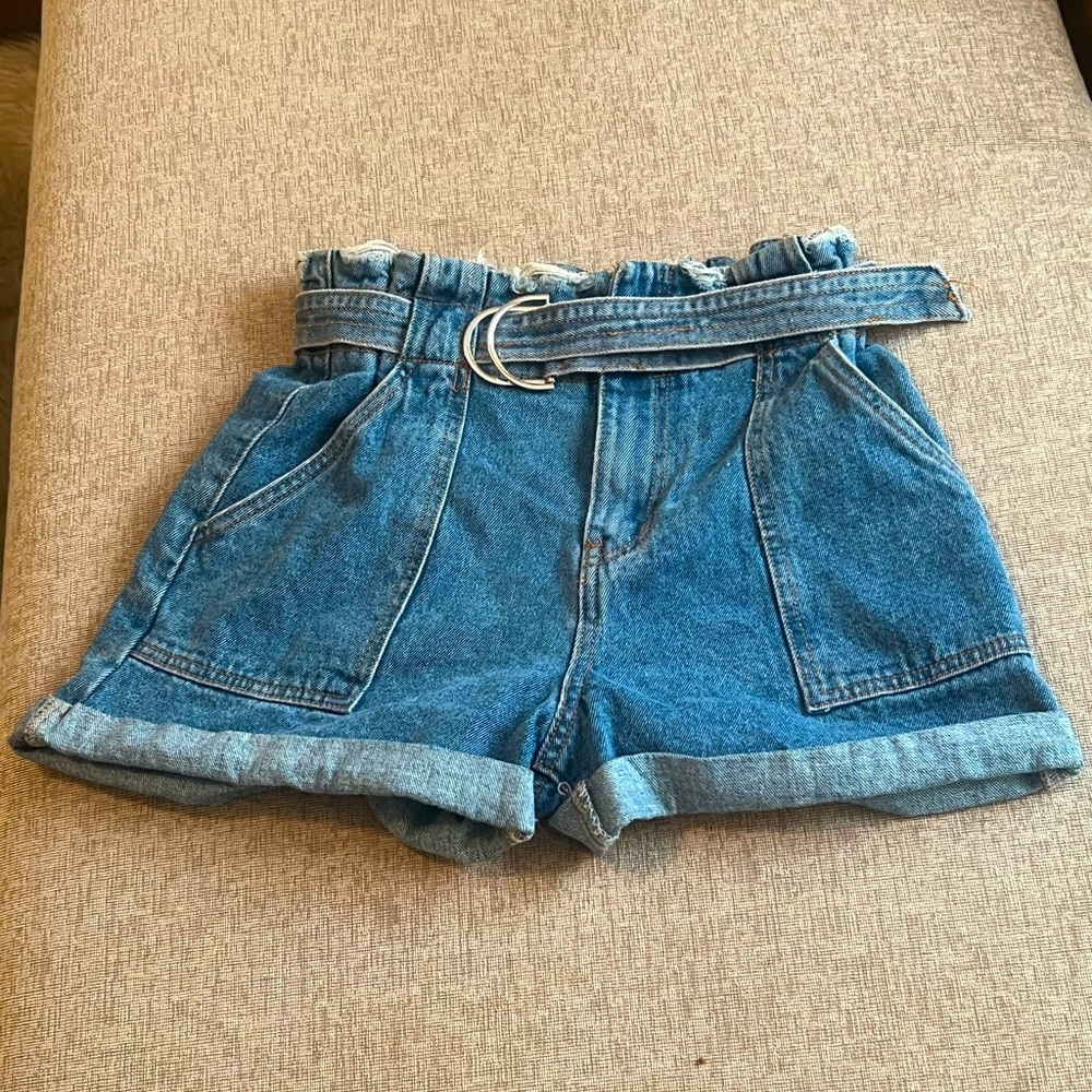 JLUXLABEL Denim Belted Jean Shorts